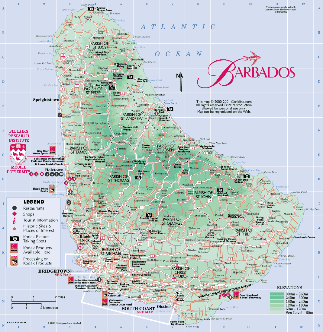 Barbados Karte